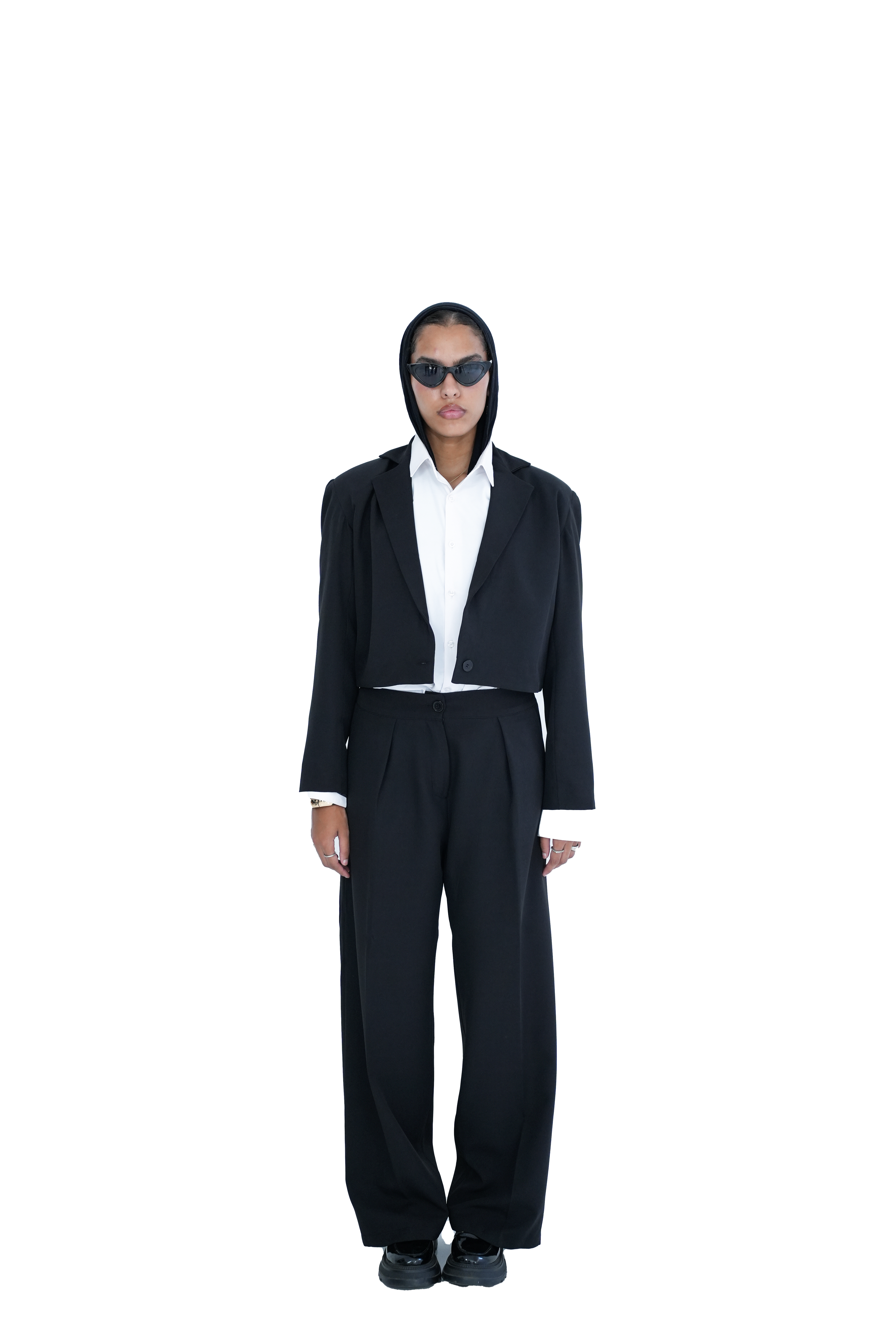 Cropped Blazer - Black