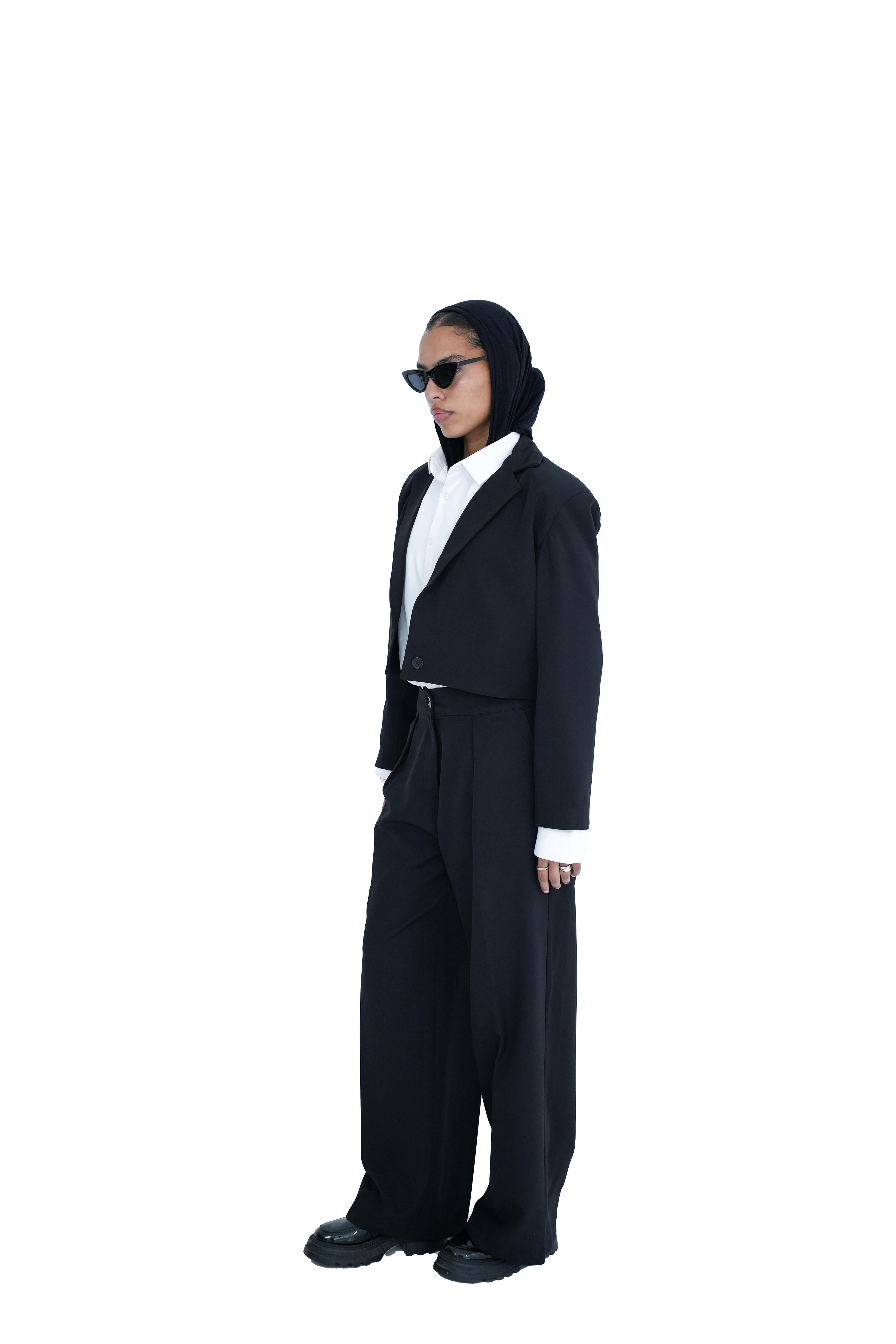 Cropped Blazer - Black