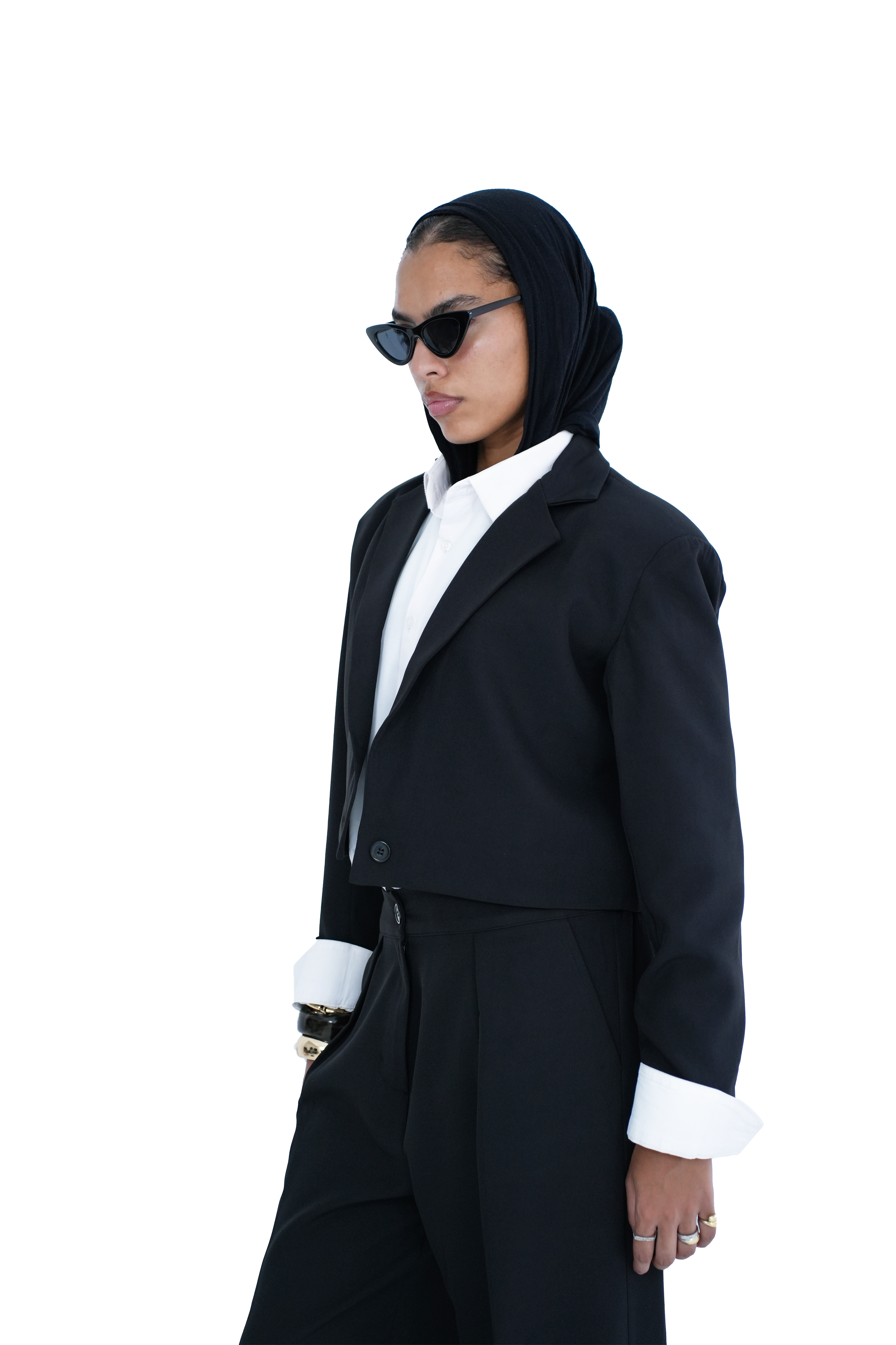 Cropped Blazer - Black