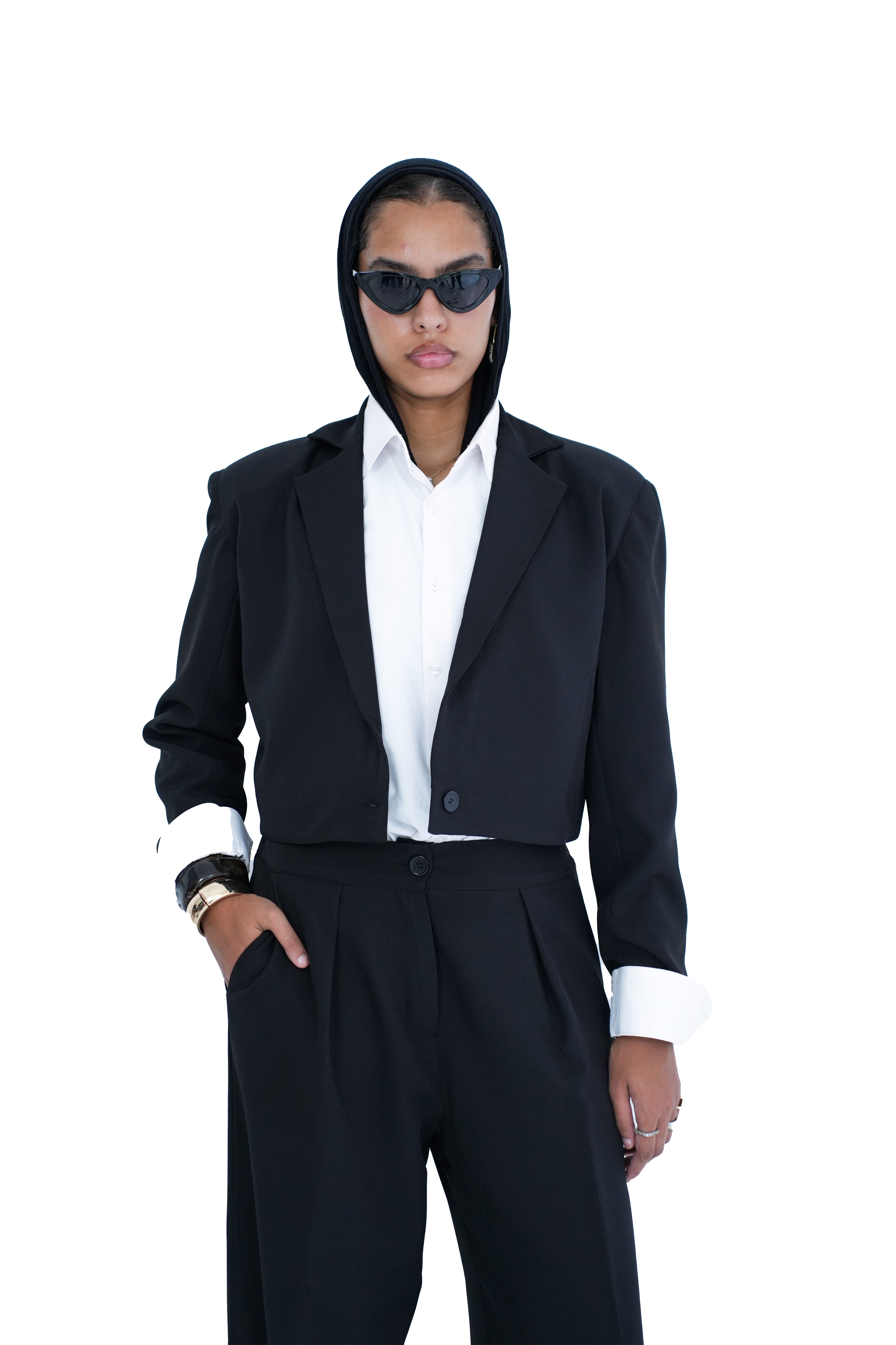 Cropped Blazer - Black
